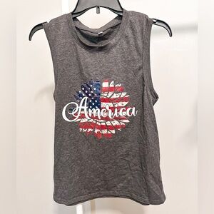 Gray America Tank Top Size Small